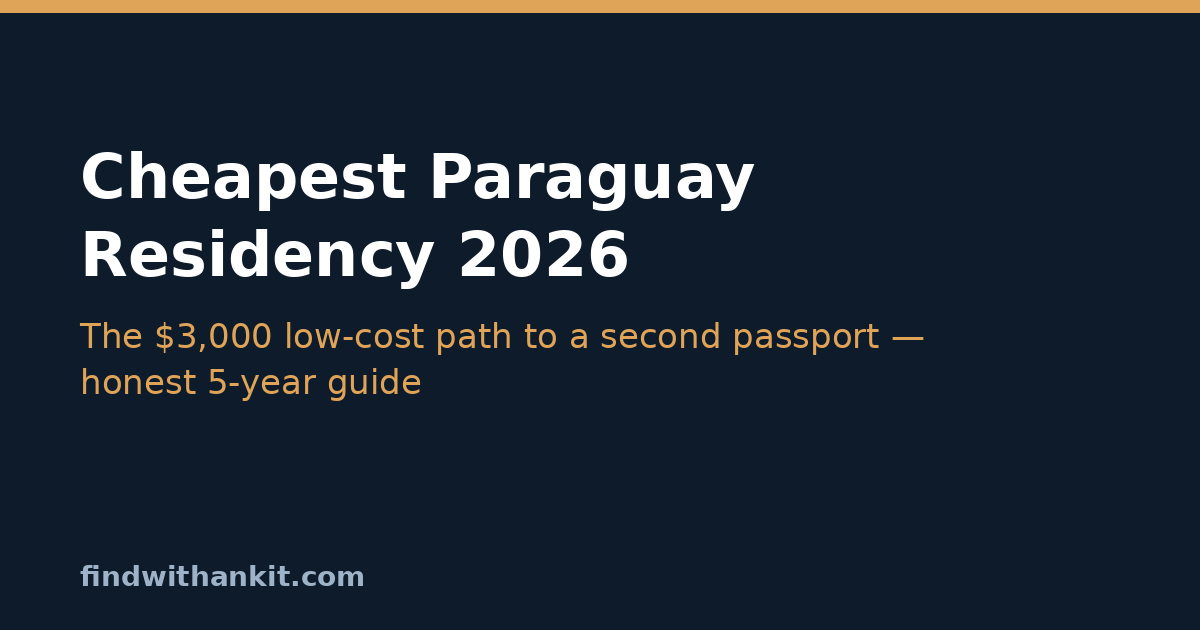 Cheapest Paraguay residency 2026: $3,000 path to second passport via Rentista or naturalization route