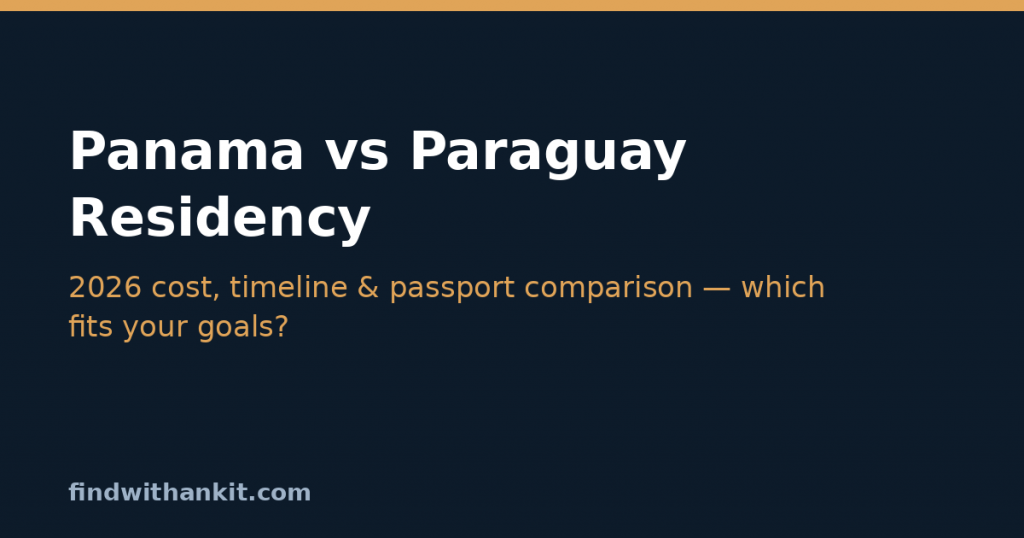 Panama vs Paraguay residency 2026 comparison: cost, timeline, passport strength and tax differences